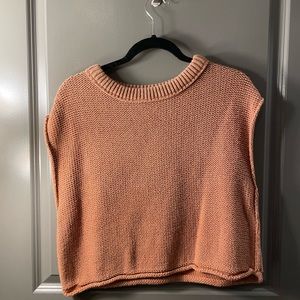 Free People Burnt Orange Sleeveless Boxy Sweater